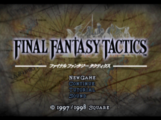 Final Fantasy Tactics title screen for Playstation
